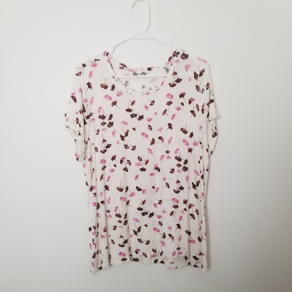 Soft Essentials White Floral Tee XXL